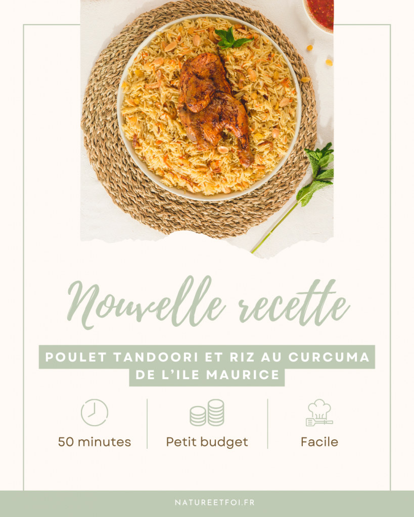 Poulet tandoori et riz au curcuma de l’Ile Maurice
