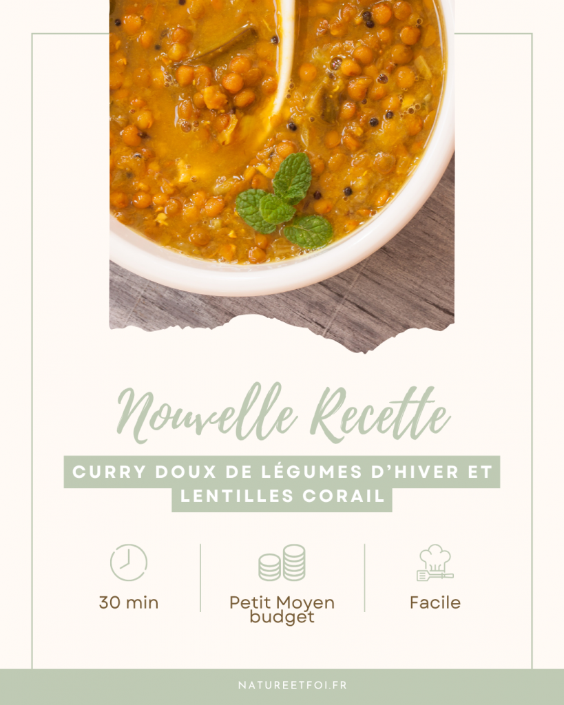 Curry doux de légumes d’hiver et lentilles de corail